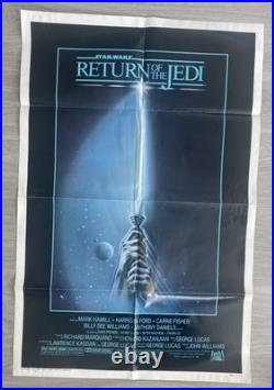 Original Vintage Poster return of the jedi light saber movie 1983 Lucas Film