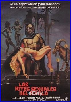 Original Vintage Spanish Movie Poster for LOS RITOS SEXUALES DEL DIABLO by Jan