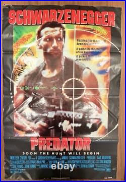 Original Vintage US Predator Movie Poster Schwarzenegger 1987