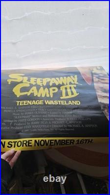 Original Vtg 1988 VHS Store Poster Sleepaway Camp 3