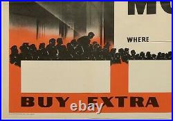 Original WWII Vintage Poster THRILLING POWERFUL FREE MOVIES BUY WAR BONDS World