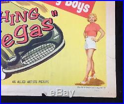 Original vintage 1956 Bowery Boys Crashing Las Vegas 1/2 sheet poster