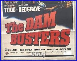 Original vintage Dambusters UK one Sheet Quad Film Movie Cinema Poster 1955