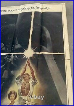 Original vintage Star Wars three 3 Sheet Quad Film Movie Poster 1977