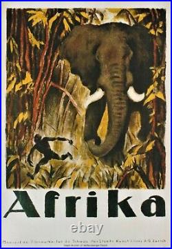 Original vintage poster AFRICA SWISS MOVIE ELEPHANT & BLACK RUNNER 1917