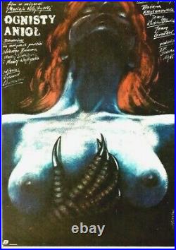 Original vintage poster ANGEL OF FIRE POLISH MOVIE 1985