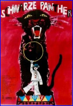Original vintage poster BLACK PANTHER & ARLEQUIN FILM 1966
