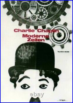 Original vintage poster CHAPLIN MODERN TIMES FILM 1963