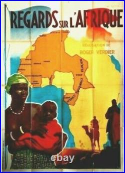 Original vintage poster FOCUS ON AFRICA FRENCH FILM 1944