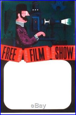 Original vintage poster FREE FILM SHOW MOVIE THEATRE c. 1960