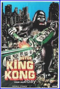 Original vintage poster KING KONG GIANT GORILLA TURK RELEASE c. 1977