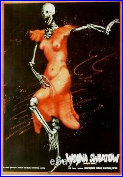 Original vintage poster WOJNA SWIATOW POLISH MOVIE WWI SCULL 1982