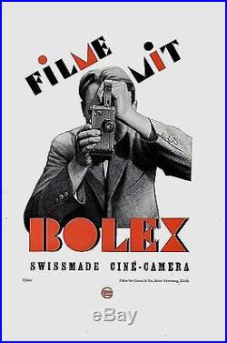 Original vintage poster print BOLEX SWISS FILM CAMERA 1929 Cyliax