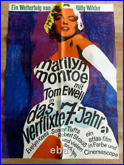 Original vtq Grand poster MARILYN MONROE 7th YEAR ITCH MOVIE 1966s