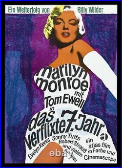Original vtq Grand poster MARILYN MONROE 7th YEAR ITCH MOVIE 1966s