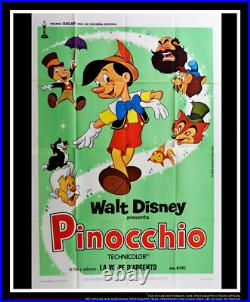 PINOCCHIO? Walt Disney Huge Italian 4SH Vintage Movie Poster Original R1970's