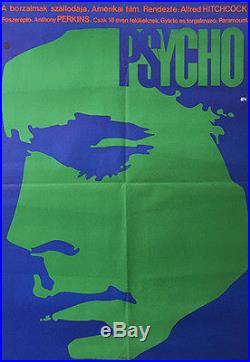 PSYCHO ALFRED HITCHCOCK Original Hungarian Vintage Movie Poster 1972