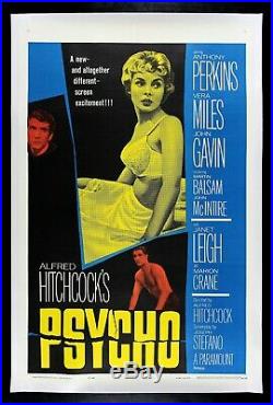 PSYCHO CineMasterpieces VINTAGE HORROR MOVIE POSTER HITCHCOCK NM-MINT 1960