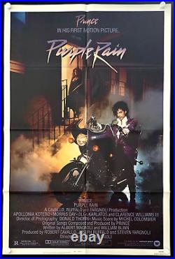 PURPLE RAIN (1984) Rare Vintage ORIG ONE SHEET Movie Poster PRINCE? MINT