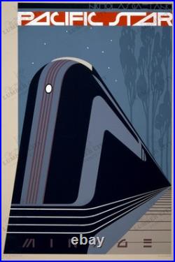 Pacific Star Train by Nicholas Gaetano 1981 Art Deco Poster Print Retro Pacific Star Train by Nicholas Gaetano 1981 Art Deco Poster Print Retro