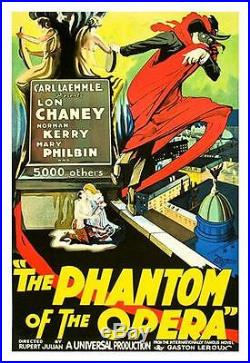 Phantom of the Opera Vintage Movie Poster Lithograph Lon Chaney Hand Pulled S2
