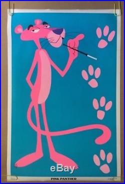 Pink Panther Original Vintage Blacklight Poster 1970s Cartoon Comic Movie 70s