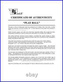 Play Ball with Babe Ruth Vintage Movie Poster Fine Art Lithograph Re Society