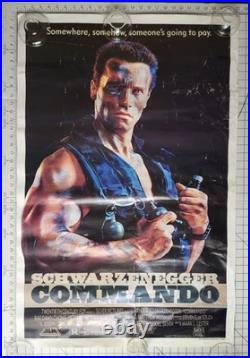 Poster 1985 Commando Arnold Schwarzenegger super rare original vintage 1 sheet