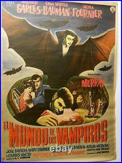 Poster Horror Movie World Of Vampires Mexico Full Sheet Vintage 1961 COA