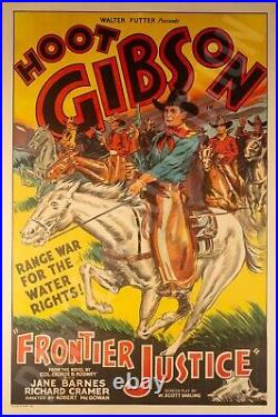 Poster for the movie Frontier Justice (1936) vintage Linenbacked
