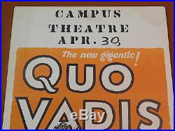 QUO VADIS Vintage 1924 EMIL JANNINGS Silent Film Epic WINDOW CARD Movie Poster
