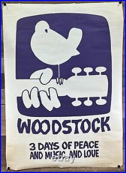 RARE 1969 ORIGINAL WOODSTOCK ARNOLD SKOLNICK Iconic Framed Concert Movie Poster