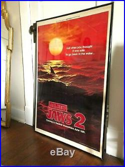 RARE 1978 Vintage JAWS 2 Original MOVIE Teaser POSTER Red Sea STYLE B 27x41 Film