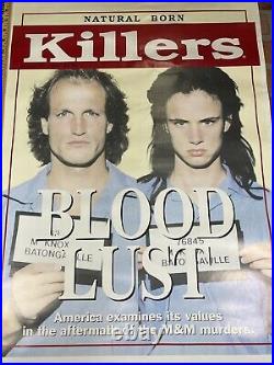 RARE 90s Vintage 1994 Funky Natural Born Killers Blood Lust Movie Promo Poster