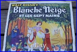 RARE Vintage 1973 Walt Disney Snow White French Dutch Movie Original Poster