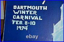 RARE Vintage Dartmouth Winter Carnival Disney Winterful Poster c1974- Framed
