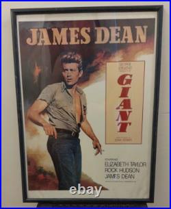 RARE Vintage James Dean ORIGINAL Movie Poster GIANT Warner Bros 20 x 28 (COA)