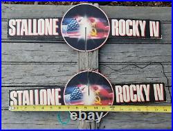 RARE Vintage Rocky IV 5 Movie Hanging Sign Mobile Movie Theater Balboa Drago
