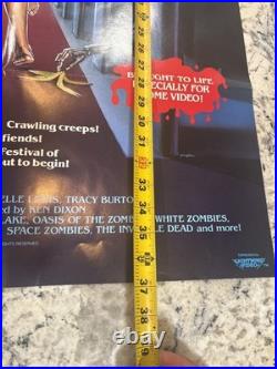 RARE Vintage ZOMBIETHON Video Promo Poster Slasher Horror Splatter Gore Zombies
