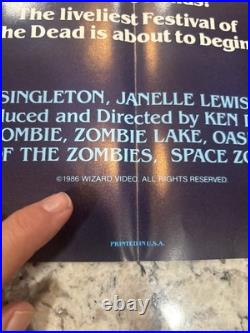 RARE Vintage ZOMBIETHON Video Promo Poster Slasher Horror Splatter Gore Zombies