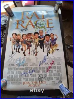 RAT RACE-JOHN CLEESE CAST SIGNED-THE MOVIE POSTER-vintage-withCOA ekim