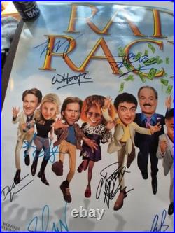 RAT RACE-JOHN CLEESE CAST SIGNED-THE MOVIE POSTER-vintage-withCOA ekim