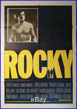ROCKY 1976 Original Movie Poster 39x55 2Sh RARE Stallone Vintage