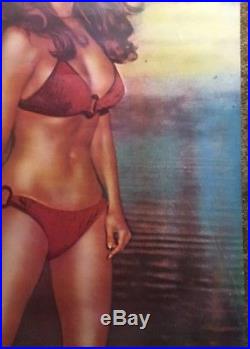 Raquel Welch Original Vintage Poster Sexy Bikini Beach Pin-up 1970's Movie Star