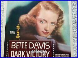 Rare Classic Vintage Original Movie Poster Dark Victory (1939) Bette Davis