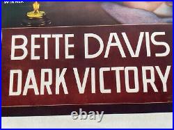 Rare Classic Vintage Original Movie Poster Dark Victory (1939) Bette Davis