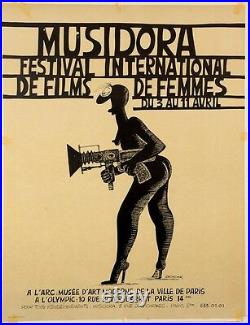Rare French Feminists Movement Poster Musidora Bretecher