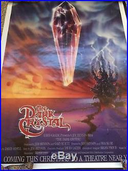 Rare Full Size Vintage Dark Crystal Signed Autographed Jim Henson Movie Poster