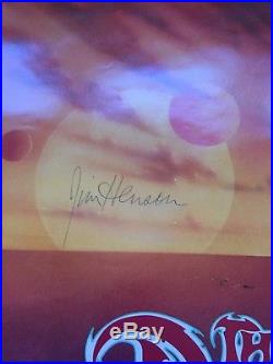 Rare Full Size Vintage Dark Crystal Signed Autographed Jim Henson Movie Poster