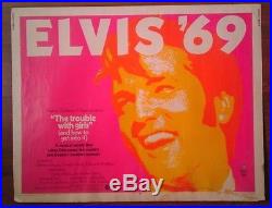 Rare Horizontal! Vintage Trouble With Girls Elvis Presley Movie Poster 1969